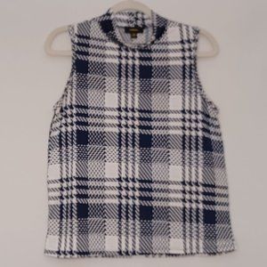 Women's Espresso Blue and White Tank Top Size Medium‎